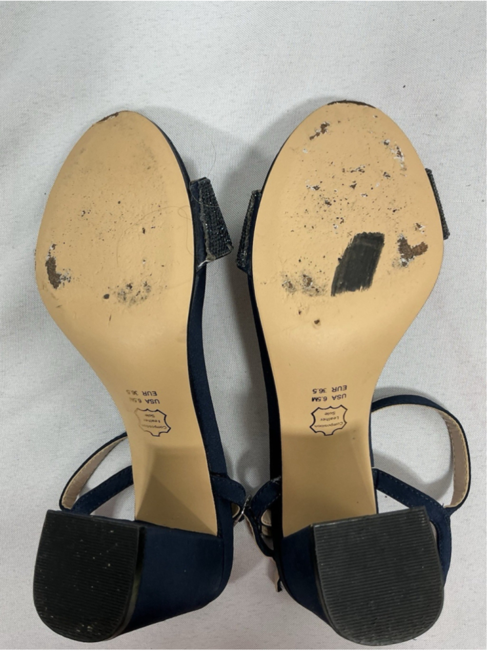 Womans Excellent Condition Nina Haven Dress Sandals 6.5 M Navy Glitter - Picture 6 of 7